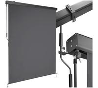 tectake® tenda da sole verticale a rullo, con manovella, protezione UV, impermeabile, resistente al vento, frangivista balcone, terrazzo, fissaggio a parete, privacy - Nero, 140 x 250 cm