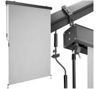 tectake® tenda da sole verticale a rullo, con manovella, protezione UV, impermeabile, resistente al vento, frangivista balcone, terrazzo, fissaggio a parete, privacy - Grigio Chiaro, 120 x 250 cm