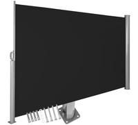 TecTake® Tenda Frangivento a Scorrimento, Paravento Estraibile Esterno, Frangivista con Meccanismo Automatico, Protezione Solare e Privacy, Ideale per Balconi e Terrazzi, 160x300 cm - Nero