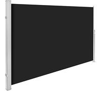 TecTake® Tenda Frangivento a Scorrimento, Paravento Estraibile Esterno, Frangivista con Meccanismo Automatico, Protezione Solare e Privacy, Ideale per Balconi e Terrazzi, 160x300 cm - Nero