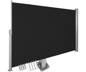 tectake® Tenda Frangivento a Scorrimento, Paravento Estraibile Esterno, Frangivista con Meccanismo Automatico, Protezione Solare e Privacy, Ideale per Balconi e Terrazzi, 180x300 cm - Nero
