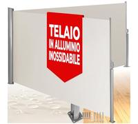 tectake® Tenda Frangivento Doppia Estensibile, Cassettone in Alluminio, Frangivista con Meccanismo Automatico, Protezione Solare e Privacy, Ideale per Balconi e Terrazzi, 180x600 cm - Beige