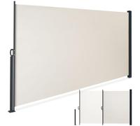 tectake® Tenda Laterale Avvolgibile, Estensibile, 300 x 180 cm, Paravento da Esterno, Tenda Parasole Esterno, in Acciaio, per Giardino, Balcone e Terrazza, Frangivista Frangivento da Esterno - Beige
