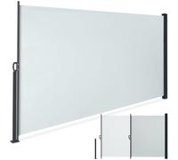 tectake® Tenda Laterale Avvolgibile, Estensibile, 300 x 180 cm, Paravento da Esterno, Tenda Parasole Esterno, in Acciaio, per Giardino, Balcone e Terrazza, Frangivista Frangivento da Esterno - Grigio