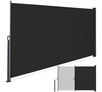 tectake® Tenda Laterale Avvolgibile, Estensibile, 300 x 200 cm, Paravento da Esterno, Tenda Parasole Esterno, in Acciaio, per Giardino, Balcone e Terrazza, Frangivista Frangivento da Esterno - Nero