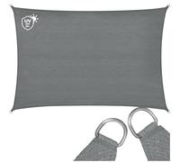 tectake® Tenda Parasole Rettangolare, Materiale HDPE Resistente con Protezione UV, Vela Ombreggiante Impermeabile per Giardino, Terrazzo Piscina, Cortile, Telo Ombreggiante Esterno - Grigio - 3 x 4 m