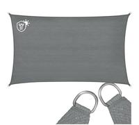 tectake® Tenda Parasole Rettangolare, Materiale HDPE Resistente con Protezione UV, Vela Ombreggiante Impermeabile per Giardino, Terrazzo Piscina, Cortile, Telo Ombreggiante Esterno - Grigio - 3 x 5 m