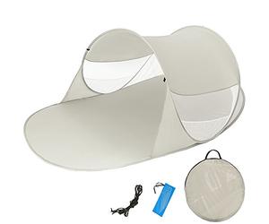 tectake Tenda popup da Spiaggia Protezione UV Sole Automatica 245x145x95cm - Disponibile in Diversi Colori - (Grigio | No. 401677)