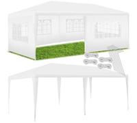 tectake® Tendone per Feste, Padiglione Gazebo Esterno Resistente con 8 Pezzi Laterali, Gazebo da Esterno con Finestre, Gazebo Impermeabile, Resistente ai Raggi UV, 600 x 300 x 250 cm - Bianco