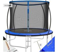 tectake® Trampolino Elastico con Rete di Sicurezza, Tappeto Resistente agli Strappi, Struttura in Acciaio con Gambe a W, Trampolino per Bambini e Adulti, Ideale per Gioco e Fitness - Ø 305 cm