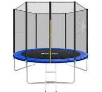 tectake® Trampolino Elastico da Giardino con Rete di Sicurezza e Scaletta, Trampolino Fitness, Sport e Tempo Libero, per Adulti e Bambini - Ø 305 cm