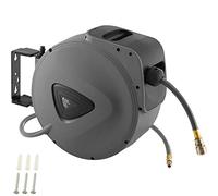 tectake 800801 Tubo ad Aria Compressa con Avvolgitubo, Riavvolgimento Automatico Fermatubo, Supporto a Muro Removibile, Accessori per Utensili Pneumatici -disponibili in diverse misure (20 m)