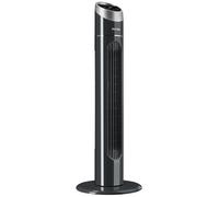 tectake® Ventilatore a Torre con Telecomando, 90 cm, Pannello Touch Luce LED, Tre Velocità, 3 Modalità Areazione, Rotazione 70°, Timer e Funzione Girevole, Ventilatore Silenzioso a Colonna - Antracite