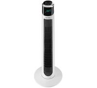 tectake® Ventilatore a Torre Silenzioso, Raffrescatore d'aria, Telecomando, 3 Velocità e Modalità, Oscillazione 90°, Timer 12 Ore, Display LED, Ventilatore Portatile per Casa Ufficio, air fan - Bianco