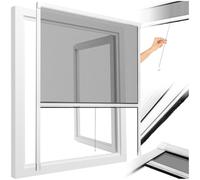 tectake® Zanzariera a Rullo Universale, Zanzariera Regolabile, Rete Zanzariera in Fibra di Vetro Resistente UV, Zanzariera Rullo Avvolgibile, Spazzolini Paraspifferi Inclusi - 130x160 cm