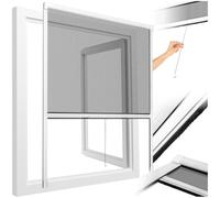 tectake® Zanzariera Avvolgibile in Alluminio per Finestre, 90 x 160 cm | Tagliabile su Misura, Resistente alle Intemperie, Guarnizione a Spazzola, Montaggio Interno Esterno Semplice, Bianco