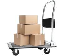 tectakeCarrello pieghevole con manico pieghevole, ruote massicce, piattaforma ruote, carico 150 kg nero - 73 x 47 x 83 cm