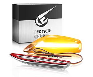 TECTICO indicatori di direzione,freccia auto,Indicatori di direzione laterali ambra 18 SMD con funzione dinamica Compatibile con tutte le auto moto DC 12V,2 pezzi