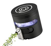 Tectonic9 - Macinino manuale per erbe aromatiche con dispenser elettrico automatico per spezie, grande, 6,3 cm, in lega di alluminio