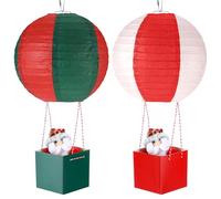 TecUnite Confezione da 4 lanterne di carta natalizie per bambole, mongolfiere, accessori per l'arrivo con scatole di cartone, per decorazioni natalizie, regali per feste, centrotavola, bambola non