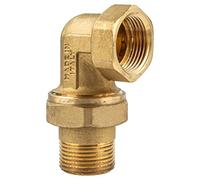 tecuro 425100FD - Raccordo a gomito IG x AG 1 pollice a tenuta piatta - ottone lucido