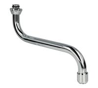 tecuro - Beccuccio a S per rubinetti a bassa pressione in acciaio inox cromato, attacco 3/4, lunghezza 100 mm