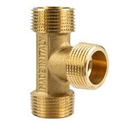 tecuro CW617N - Raccordo a T in ottone con filettatura esterna da 1/2", conforme alle norme in acqua potabile 50930-6, conforme alla norma DIN ISO 228-1