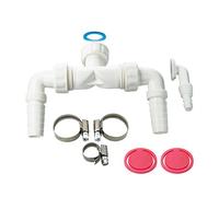 tecuro Doppio attacco per asciugatrice e lavatrice, 1 pollice di pollice, con guarnizioni e fascetta per tubo, protezione di riflusso, plastica