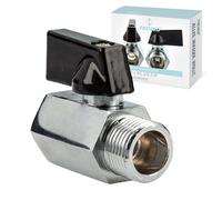 tecuro Mini valvola a sfera filettatura interna Rp 3/8 pollici x filettatura esterna G 3/8 pollici, ottone cromato