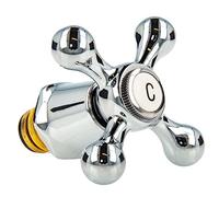 tecuro Parte superiore universale per valvola interna con impugnatura nostalgica, in ottone freddo C cromato, compatibile con 1/2 pollici