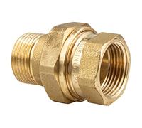 tecuro Raccordo a vite in ottone 1 pollice IG x AG, con guarnizione a pressione HD, ottone CW617N secondo il regolamento dell'acqua potabile 50930-6