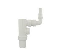 tecuro Sifone per Lavatrici e Lavastoviglie, Plastica Bianca, 19-23 mm, 40 mm, Bianco