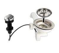 Tecuro Tappo per lavello con filtro a cestello da 100,33 mm, diametro bordo superiore 114 mm con dispositivo di rotazione con cavo