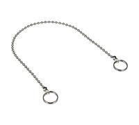 tecuro Tappo valvola catena a sfera 30 cm x Ø 3,6 mm, cromato - con due anelli portachiavi