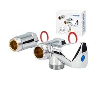 tecuro Valvola per elettrodomestici con manico triangolare per lavaggio e lavastoviglie 3/4 pollici, con valvola antiriflusso, cromata