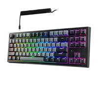 TECWARE Phantom+ Elite - Tastiera meccanica da gioco a 87 tasti, RGB retroilluminata a LED, hot-swap universale, cablata e wireless, connettività a 3 modalità, suono Thocky, nero Elite Wraith rosso