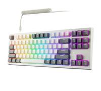 TECWARE Phantom+ Elite - Tastiera meccanica da gioco a 87 tasti, RGB retroilluminata a LED, hot-swap universale, cablata e wireless, connettività a 3 modalità, suono Thocky, bianco Elite Wraith Brown