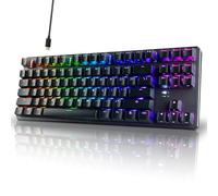 TECWARE Phantom+ - Tastiera meccanica da gioco a 87 tasti, LED RGB, tastiera TKL 75%, suono Thocky, interruttore rosso Wraith