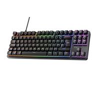 TECWARE Phantom+ Tastiera meccanica RGB a 88 tasti, layout UK, colore nero, interruttore Wraith Red (prelubed, 45 g lineare) cablata, controllo colore e illuminazione per tasto