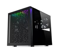 TECWARE Quad RGB TG mATX/mITX Gaming & B2B Cube Chassis Nero w/1 x 200mm PWM & 1 x 120mm PWM