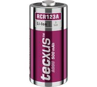 tecxus RCR123 - Batteria ricaricabile, 500 mAh, adatta per Arlo Wireless Security Camera/serratura digitale della porta, rilevatore di fumo e sistema di allarme/torcia, telecomando, 72563