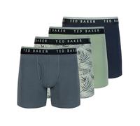 Ted Baker 4 Pack Cotton Stretch Boxer Briefs Corti, Castlerock/Palme/Iceberg Green/Sky, XL Uomo