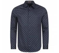 TED BAKER Ardea Dot Uomo Camicia a maniche lunghe 272171-MARINA blu L