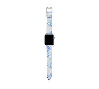 Ted Baker Cinturino in pelle blu e bianco per Apple Watch® (Modello: BKS38S203B0), blu/bianco, Blu/bianco