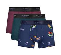 Ted Baker Confezione da 3 Tronchi in Cotone Bermuda, Giardino botanico/Port Royale/Keppel Navy, XL Uomo