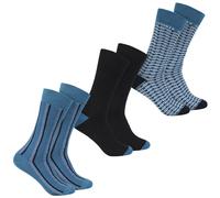 TED BAKER Focus Calzini Uomo 3 Paia Regular Fit Casual Nero Blu Nuovo