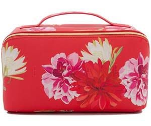 Ted Baker Grande beauty case con stampa floreale rossa e passante per il trasporto