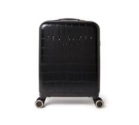 Ted Baker Icon Case 55 cm Valigia da cabina nera effetto coccodrillo, 4 ruote, leggera, in ABS, con lucchetto TSA, design, interno organizzato con scomparti, capacità 39 l