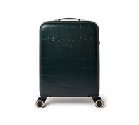 Ted Baker Icon Case 55 cm Valigia da cabina Verde Foresta Vernice Coccodrillo 4 ruote Leggera in ABS Lucchetto TSA Elegante Bagaglio a mano con scomparti 39L