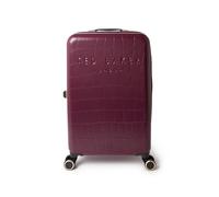 Ted Baker Icon Case Large 79cm, Plum Patent Croc, TSA Lock, 122L | Hard Shell 4-Wheel with TSA Lock, Lightweight ABS Designer Luggage, Organised Interior with Compartments